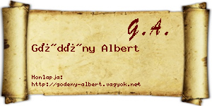 Gödény Albert névjegykártya